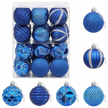 Christmas Ball Set 36 pcs Blue 6 cm Polystyrene