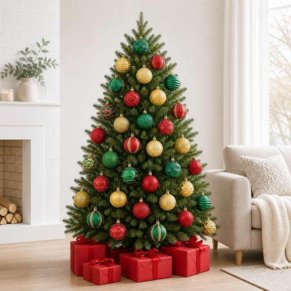 Christmas Ball Set 36 pcs Red, Gold and Green 6 cm Polystyrene
