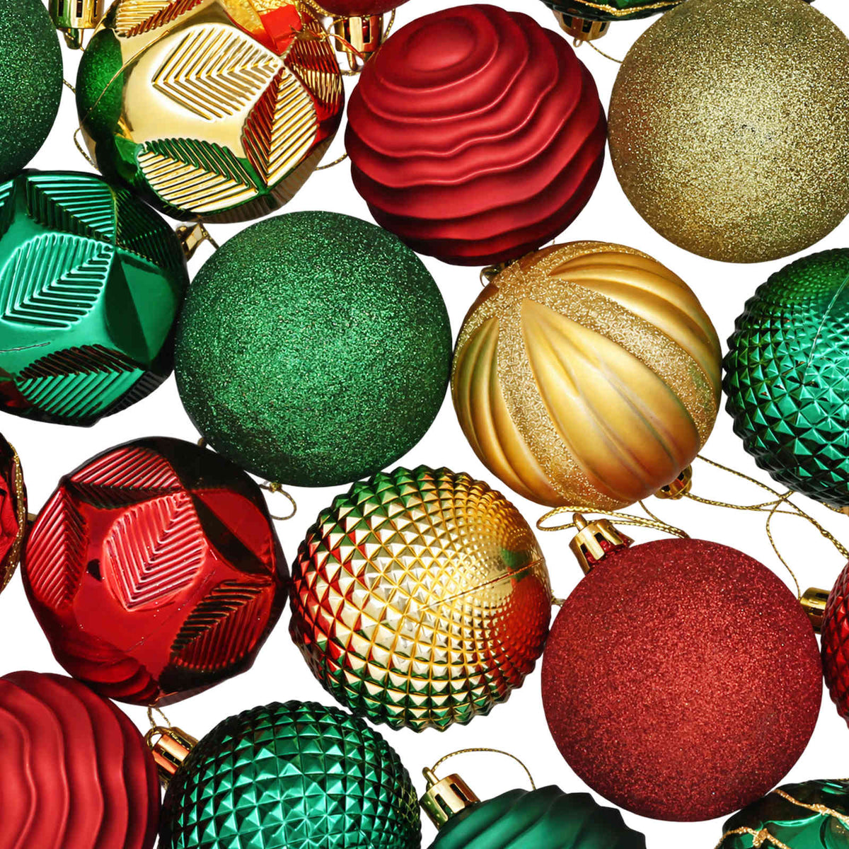 Christmas Ball Set 36 pcs Red, Gold and Green 6 cm Polystyrene
