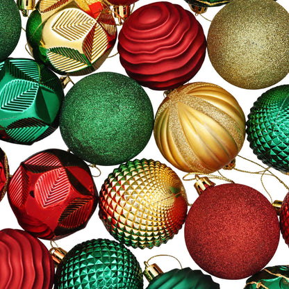 Christmas Ball Set 36 pcs Red, Gold and Green 6 cm Polystyrene