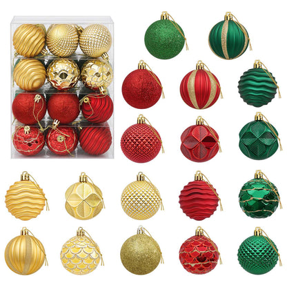 Christmas Ball Set 36 pcs Red, Gold and Green 6 cm Polystyrene