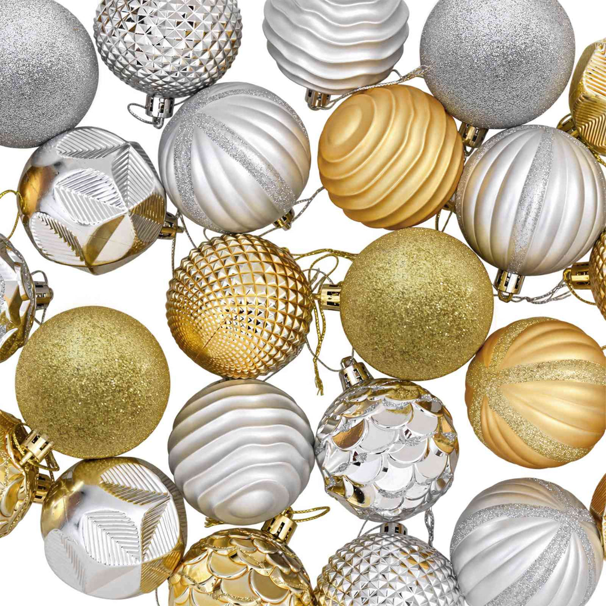 Christmas Ball Set 36 pcs Silver and Gold 6 cm Polystyrene