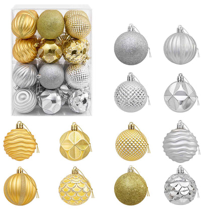 Christmas Ball Set 36 pcs Silver and Gold 6 cm Polystyrene