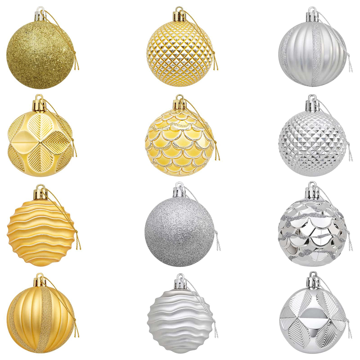 Christmas Ball Set 36 pcs Silver and Gold 6 cm Polystyrene