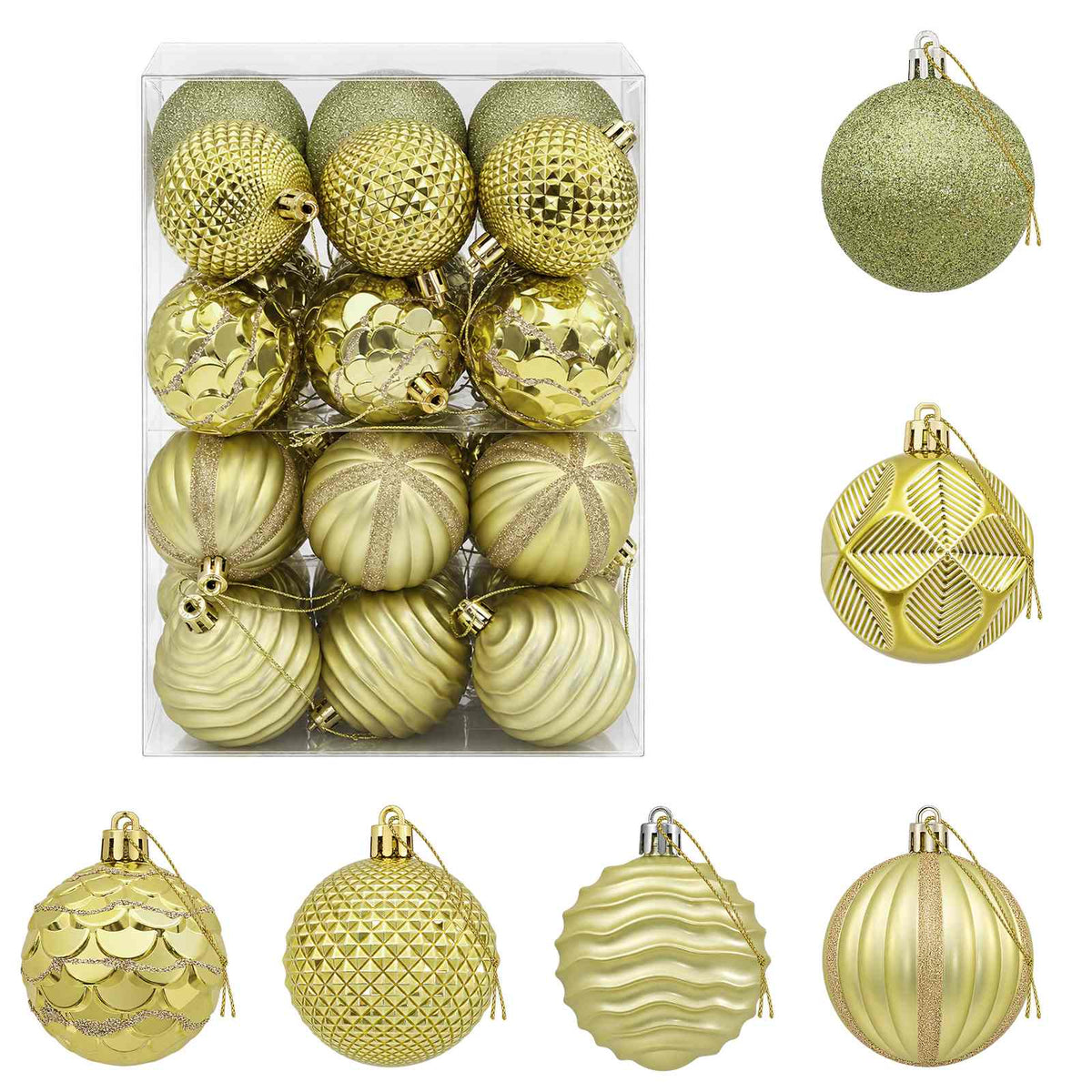 Christmas Ball Set 36 pcs Light Green 6 cm Polystyrene