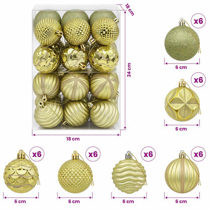 Christmas Ball Set 36 pcs Light Green 6 cm Polystyrene