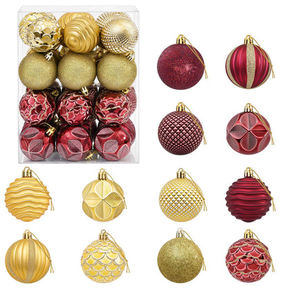 Christmas Ball Set 36 pcs Gold and Wine Red 6 cm Polystyrene