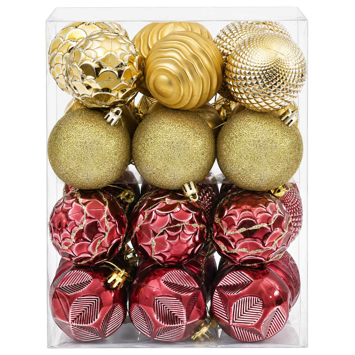 Christmas Ball Set 36 pcs Gold and Wine Red 6 cm Polystyrene