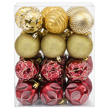 Christmas Ball Set 36 pcs Gold and Wine Red 6 cm Polystyrene