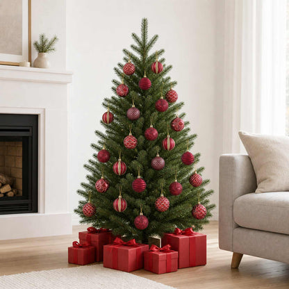 Christmas Ball Set 36 pcs Wine Red 6 cm Polystyrene