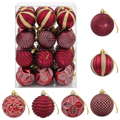 Christmas Ball Set 36 pcs Wine Red 6 cm Polystyrene