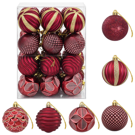 Christmas Ball Set 36 pcs Wine Red 6 cm Polystyrene