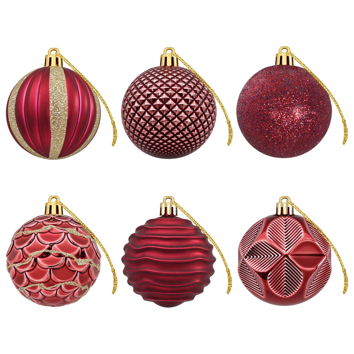 Christmas Ball Set 36 pcs Wine Red 6 cm Polystyrene