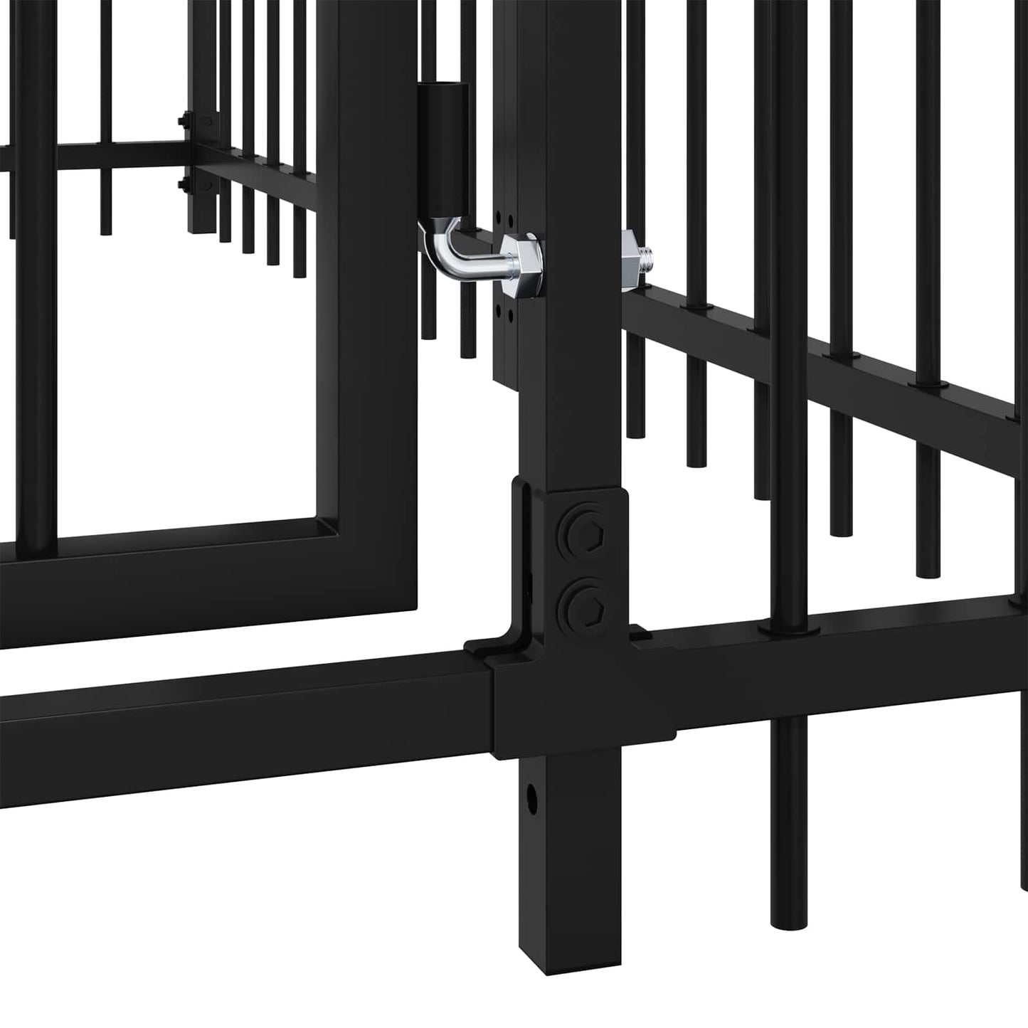 Outdoor Dog Playpen Black 192 x 192 x 100 cm Steel