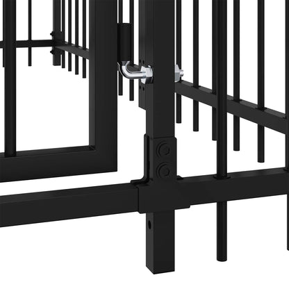 Outdoor Dog Playpen Black 192 x 192 x 100 cm Steel