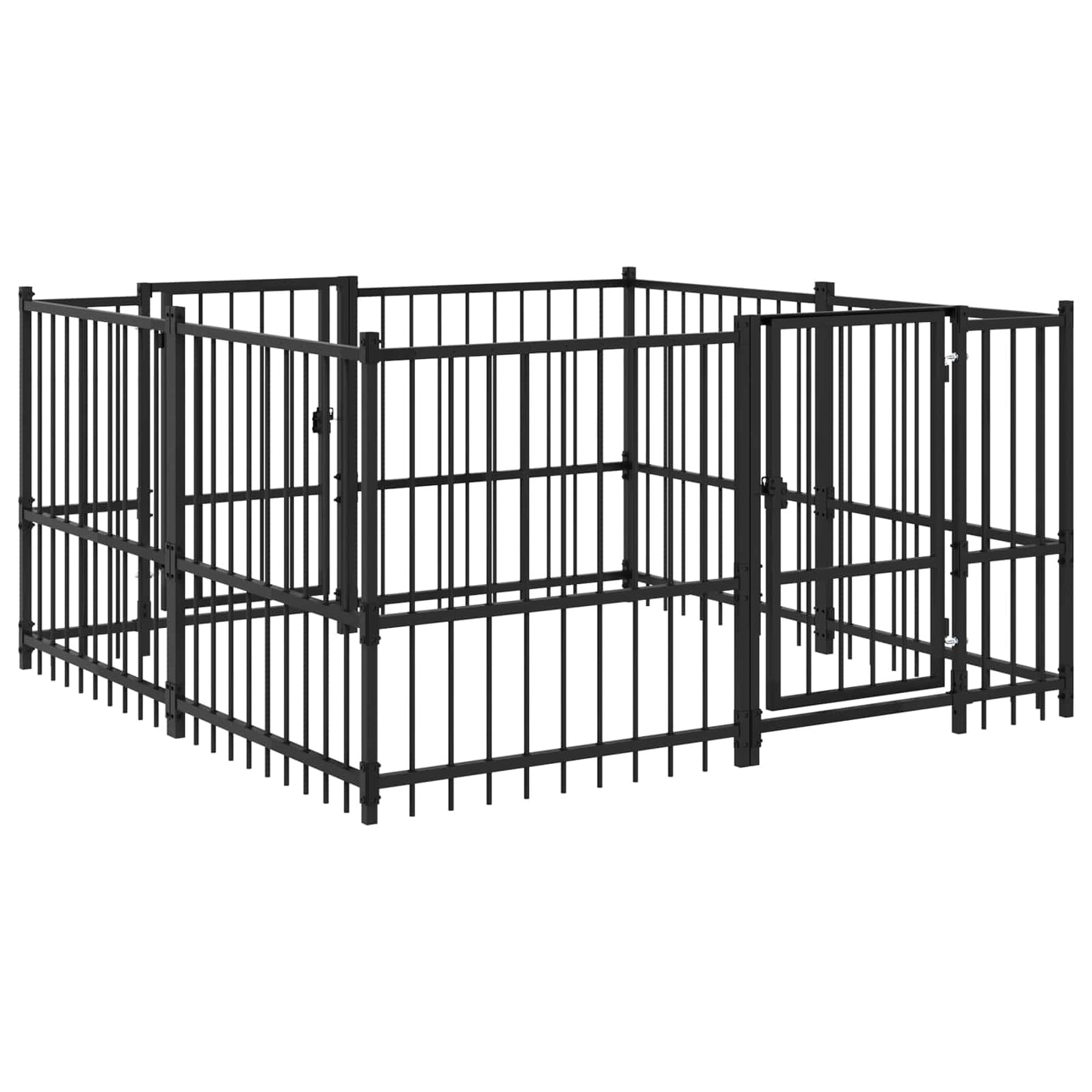 Outdoor Dog Playpen Black 192 x 192 x 100 cm Steel