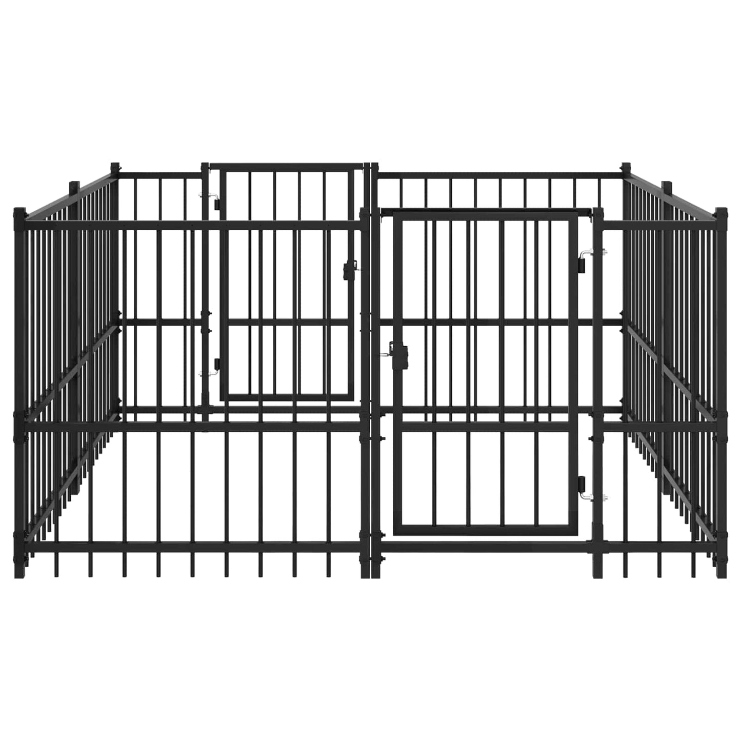 Outdoor Dog Playpen Black 192 x 192 x 100 cm Steel