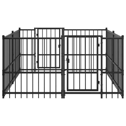 Outdoor Dog Playpen Black 192 x 192 x 100 cm Steel