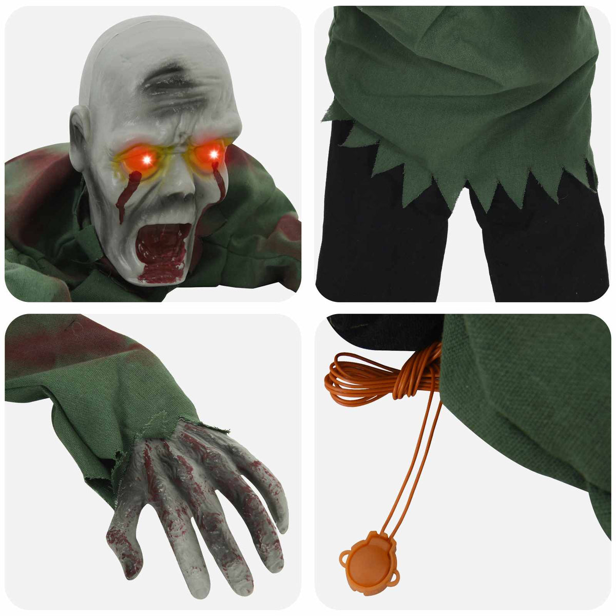 Halloween Crawling Zombie SPOOKA Green 110 x 50 x 21 cm