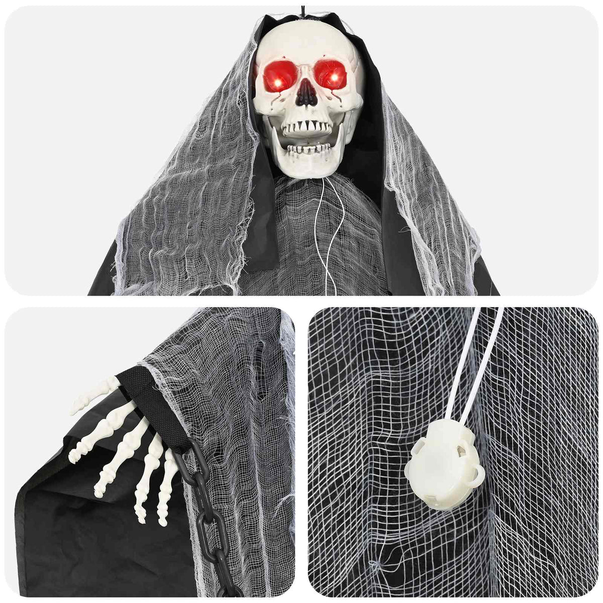 Halloween Hanging Grim Reaper SPOOKA Black 112 x 164 cm