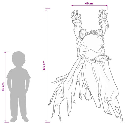 Halloween Crawling Zombie SPOOKA Black 41 x 130 x 24 cm