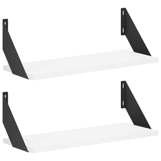 Wall Shelves 2 pcs White 50 x 20 x 17 cm