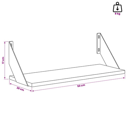 Wall Shelves 2 pcs White 50 x 20 x 17 cm