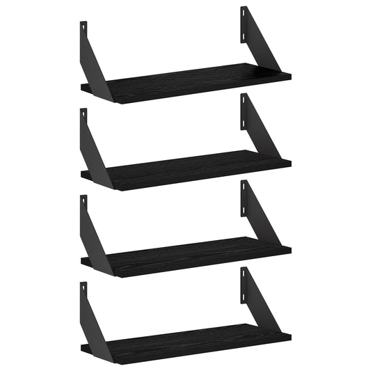 Wall Shelves 4 pcs Black Oak 50 x 20 x 17 cm