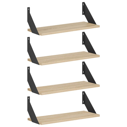 Wall Shelves 4 pcs Sonoma Oak 50 x 20 x 17 cm