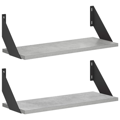 Wall Shelves 2 pcs Concrete Grey 50 x 20 x 17 cm