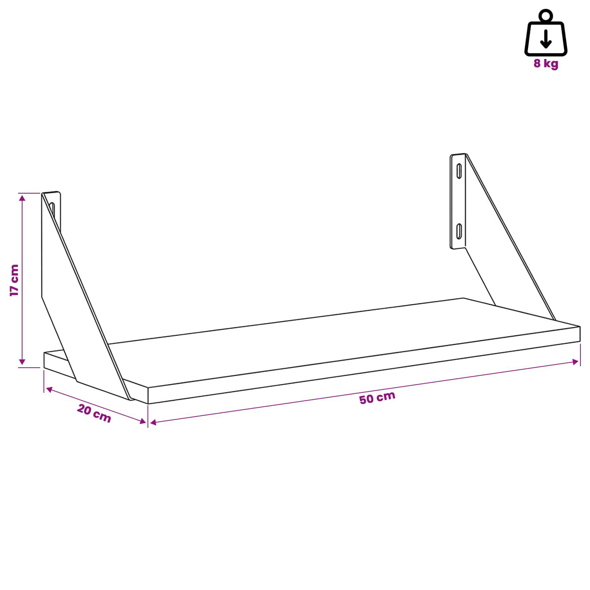 Wall Shelves 4 pcs Concrete Grey 50 x 20 x 17 cm