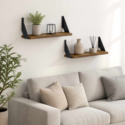 Wall Shelves 2 pcs Smoked Oak 50 x 20 x 17 cm