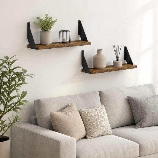 Wall Shelves 2 pcs Smoked Oak 50 x 20 x 17 cm