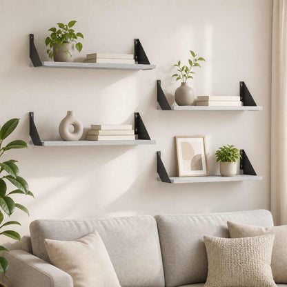 Wall Shelves 4 pcs Grey Sonoma 50 x 20 x 17 cm