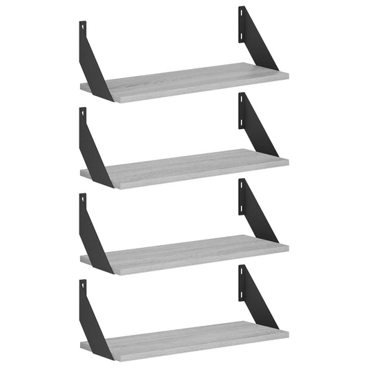 Wall Shelves 4 pcs Grey Sonoma 50 x 20 x 17 cm