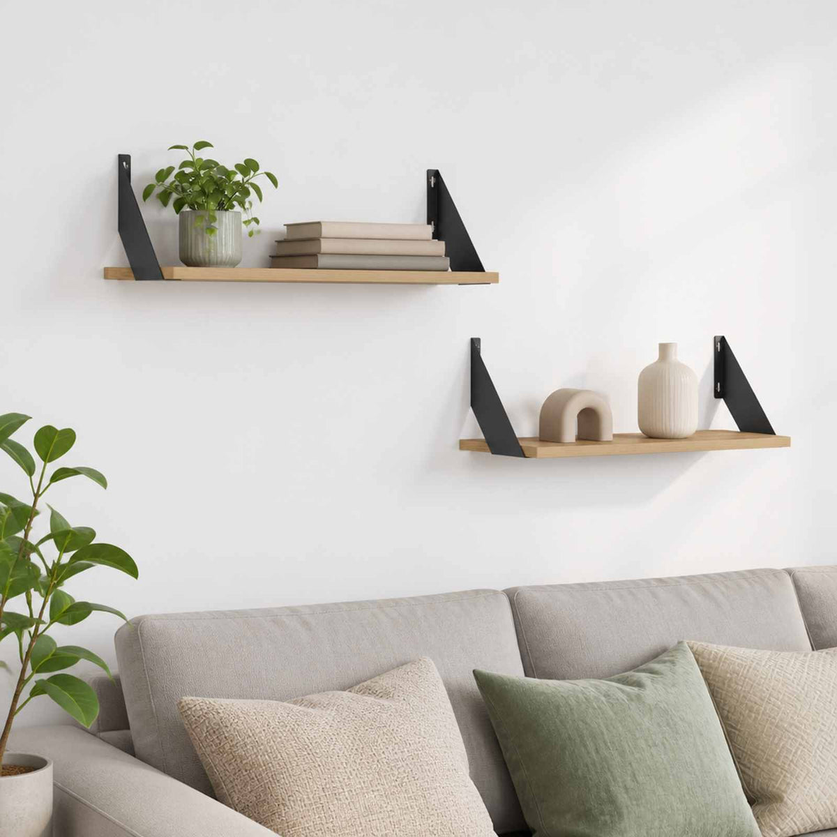 Wall Shelves 2 pcs Artisan Oak 50 x 20 x 17 cm