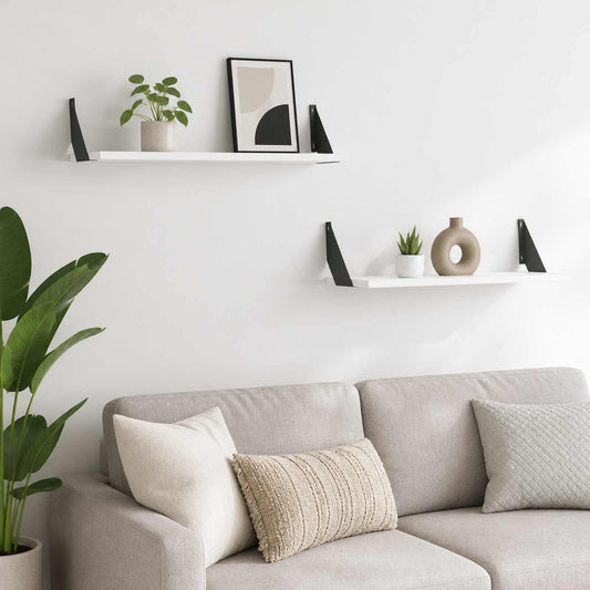 Wall Shelves 2 pcs White 60 x 20 x 17 cm
