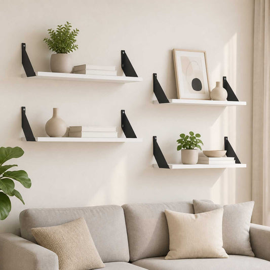 Wall Shelves 4 pcs White 60 x 20 x 17 cm