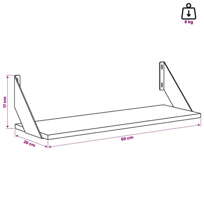 Wall Shelves 4 pcs Black Oak 60 x 20 x 17 cm
