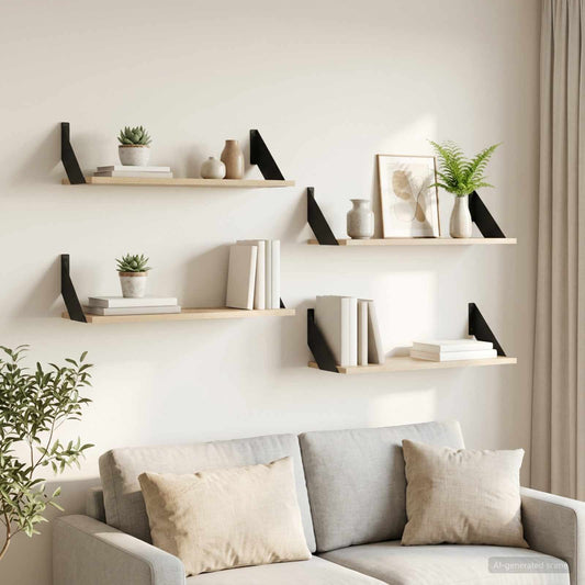 Wall Shelves 4 pcs Sonoma Oak 60 x 20 x 17 cm