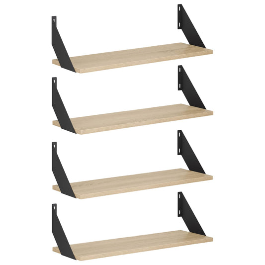 Wall Shelves 4 pcs Sonoma Oak 60 x 20 x 17 cm