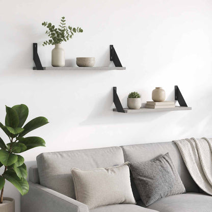 Wall Shelves 2 pcs Concrete Grey 60 x 20 x 17 cm