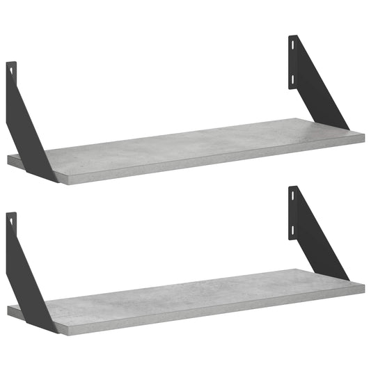 Wall Shelves 2 pcs Concrete Grey 60 x 20 x 17 cm