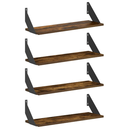 Wall Shelves 4 pcs Smoked Oak 60 x 20 x 17 cm