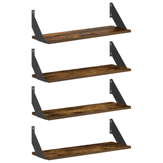 Wall Shelves 4 pcs Smoked Oak 60 x 20 x 17 cm