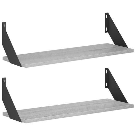 Wall Shelves 2 pcs Grey Sonoma 60 x 20 x 17 cm