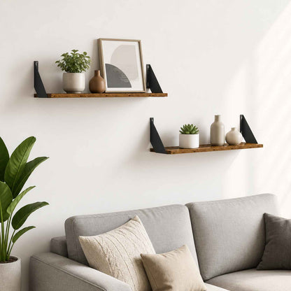Wall Shelves 2 pcs Old Wood 60 x 20 x 17 cm