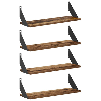 Wall Shelves 4 pcs Old Wood 60 x 20 x 17 cm