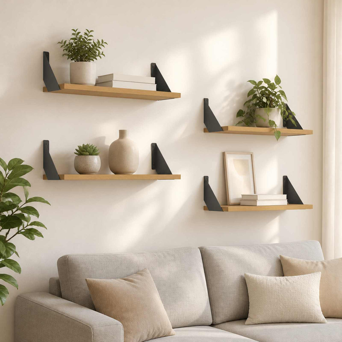 Wall Shelves 4 pcs Artisan Oak 60 x 20 x 17 cm