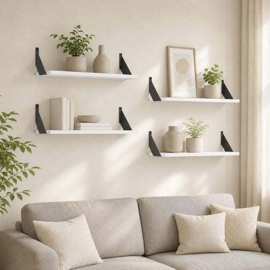 Wall Shelves 4 pcs White 70 x 20 x 17 cm